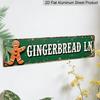 15.7×3.94inch, 2D Flat, 1pc Rustic Gingerbread Lane Metal Wall Sign - Large Vintage Christmas Aluminum decorative sign, Durable Aluminum Gingerbread