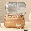 Large Capacity Tote Cosmetic Bag New Gold Silver Travel Toiletry Pouch Portable Makeup Organizer for Lipstick Cosmetics Case