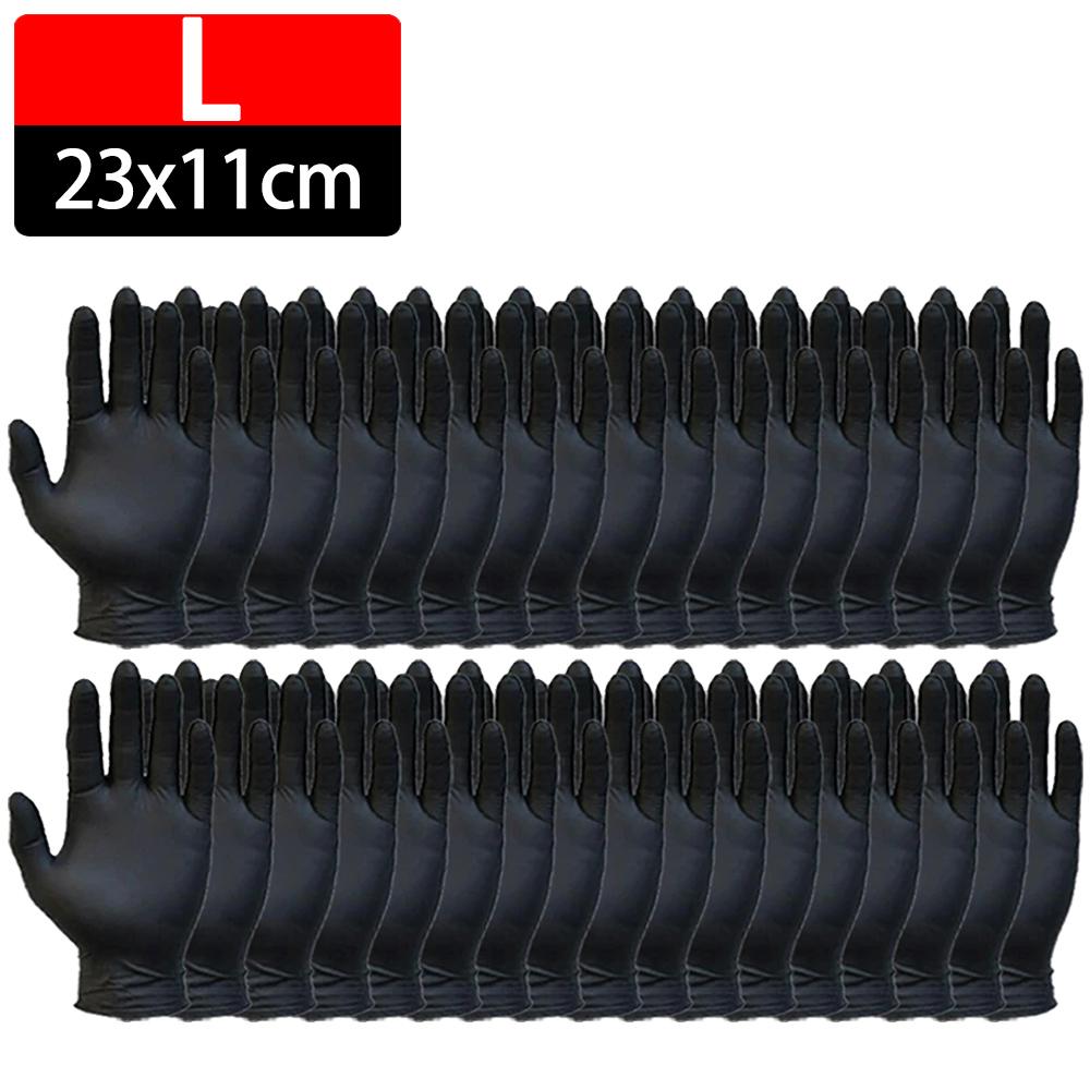 50/2x Black Gloves Thickened Black Nitrile Gloves for Cleaning Hairdressing Waterproof Dishwashing Tattoo Gloves Kitchen Tools