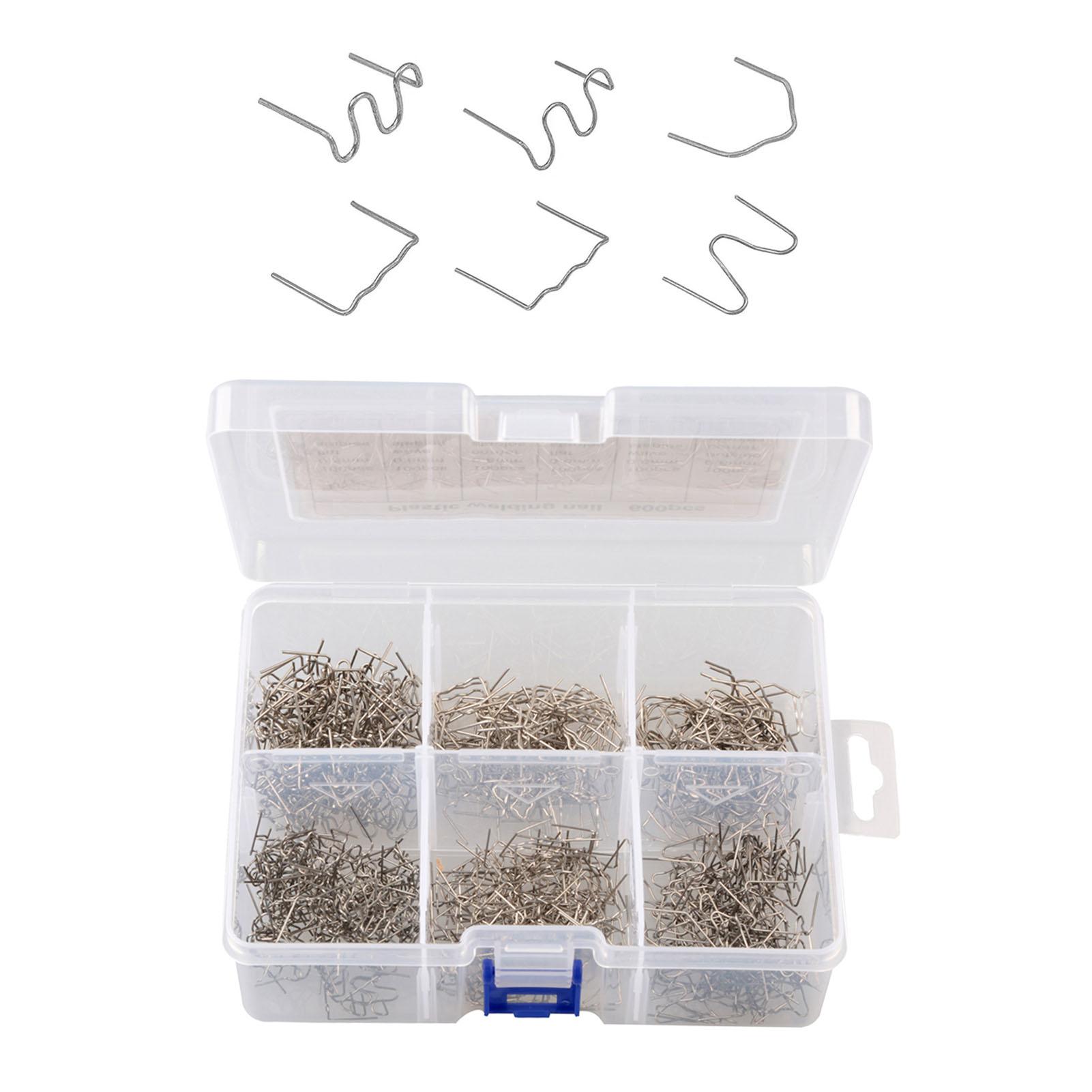 1600 DB forró tűzőkapcsok tárolódobozzal, műanyag javítókapcsok Wave Flat VM 4 típusok gépjárművekhez 1200PCS white