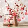 12pcs Christmas Gingerbread Man Santa Crutch Ornaments xmasTree Hanging Decorations Paper Pendant 2024 New Year DIY Charms Kids