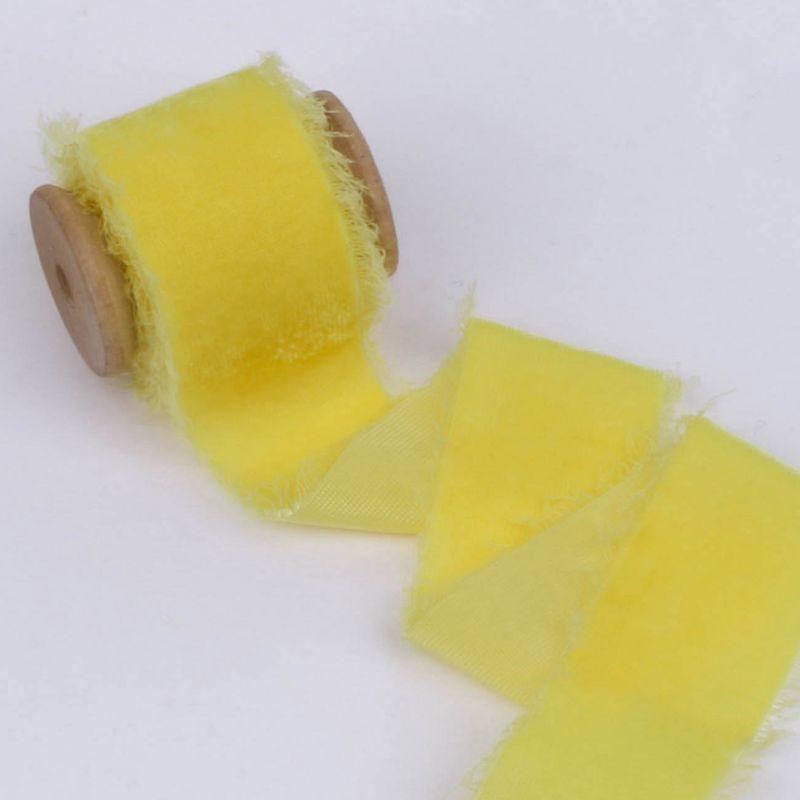38mm Thickening Velvet Ribbon Handmade Frayed Edged Ribbons Christmas Party Bouquet Gift Packing Decorations DIY Craft