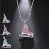 My Shape Skating Shoes Pendant Necklace Ice Skate Shoes Skater Crystal Rhinestone Zircon Charms Fashion Jewelry Girls Women Gift