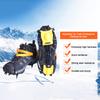 Stainless Steel 10 Teeth Snow Grips Crampons Anti-Slip with Carry Bag Adjustable Thickened Nylon PA Straps for Hiking Climbing