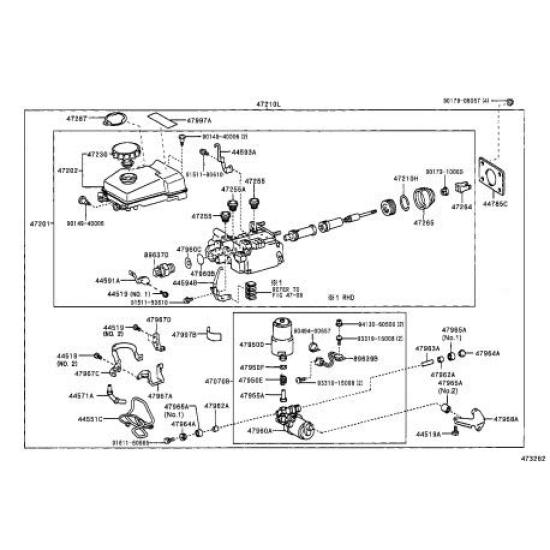 TOYOTA Genuine Accumulator Assembly Brake Part Number Part Booster, 47950-30010