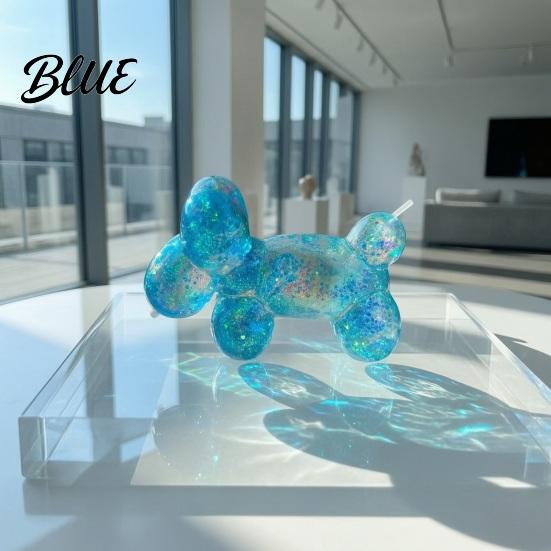 Portable Stress Reliever Relieving Balloon Dog Toy, Soft Glitter Squeeze Sensory Toy Clear Puppy Fidget for Anxiety Relief