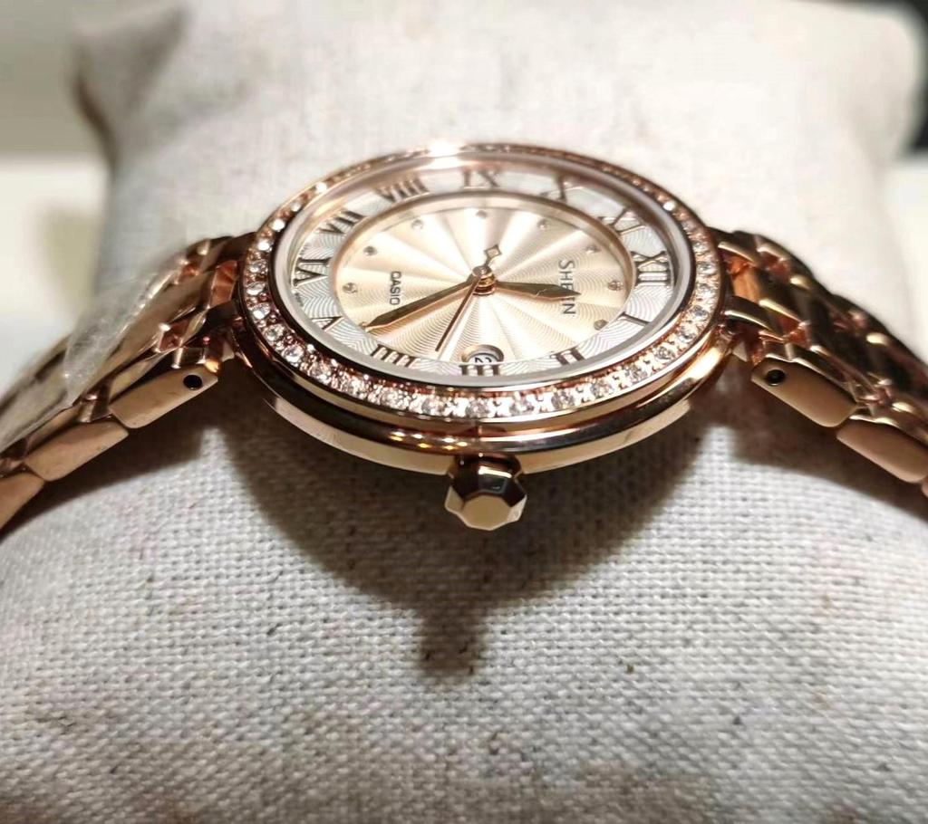 Casio Sheen Crystal Steel Ladies Watch SHE-4034PG-4A