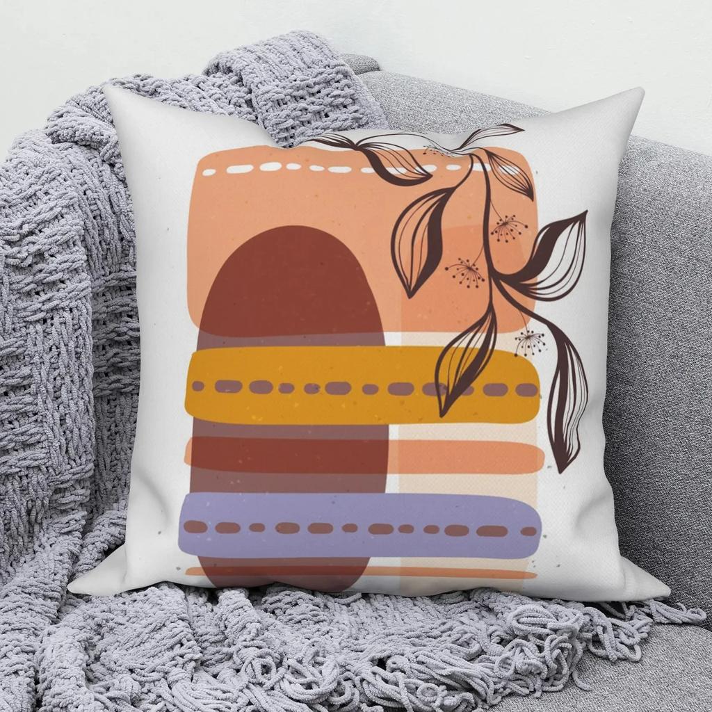 Car Living Room Sofa Cushion Cover Luxury Home Decoration Pillow Cover Abstract Creative Leaf Print Pattern Cushion Cover