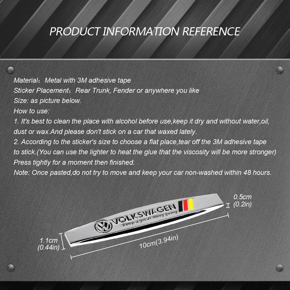 Pentru VOLKSWAGEN VW 2 buc. Autocolant Lateral Aripă Mașină Emblema Spate Decal pentru Volkswagen Touareg Passat Beetle Sharan Tiguan Caddy Jetta