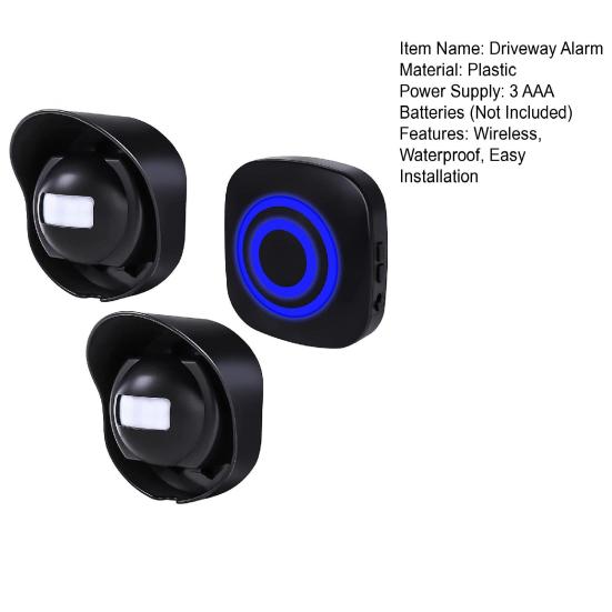 Driveway Alarm 328ft Range Wireless Weatherproof Motion Sensor And Detector 1 Receiver 2 Transmitters Security Alert Monitor with 38 Chimes