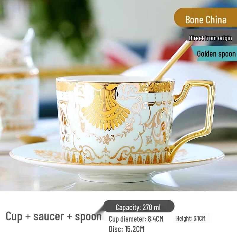 

HANDUNYOU Паттайя Легкий Люкс Скляний Набір для Кави та Чаю з Золотою Окантовкою