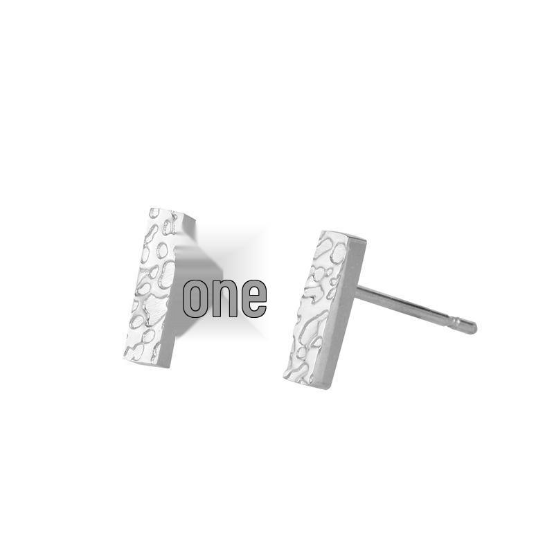 Korean Style Titanium Steel Geometric Earrings - European & American Stainless Steel Stud Jewelry.