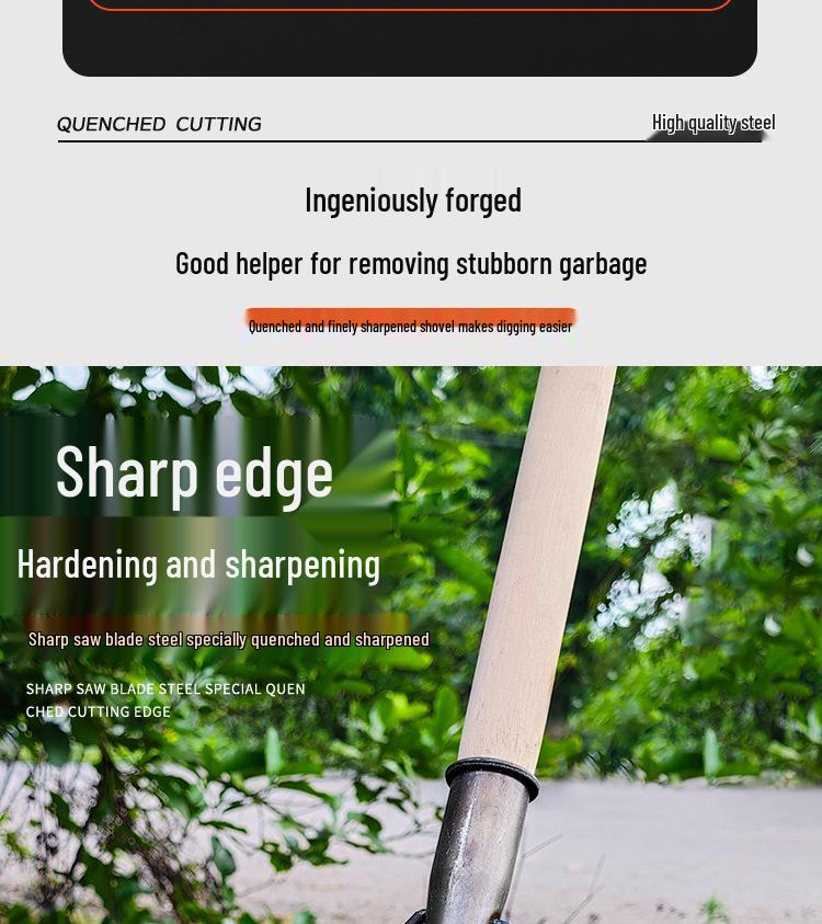 Manganese Steel Multi-Purpose Shovel: Ideal for Manure, Ice, and Snow Removal in Agriculture and Breeding.