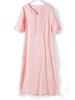 Women's Artistic Linen Dress, Summer 2026: Gentle Style, Age-Reducing, Ruffle Hem, Embroidered, Long Five-Point Sleeve.