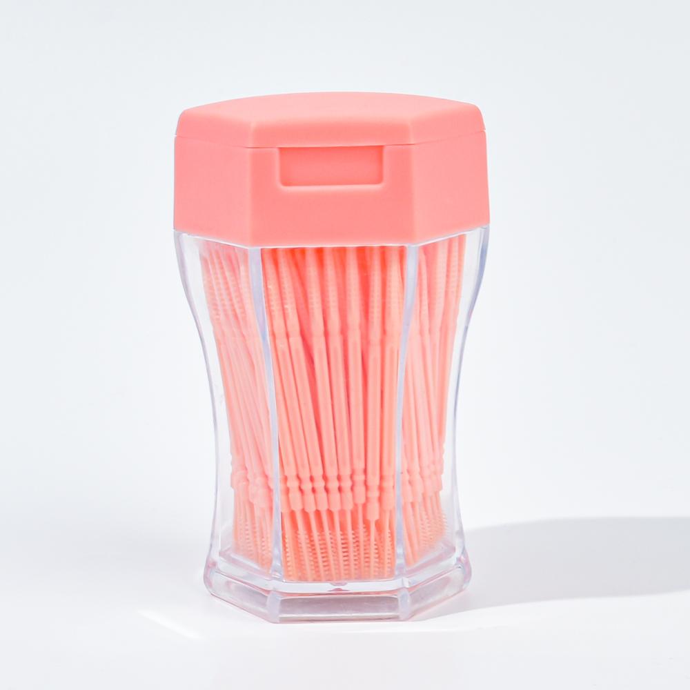 200Pcs/Set Soft Plastic Double-Head Area Brushed Toothpick Oral Care 6.2 Cm Interdental Brush Toothbrush For Dentures