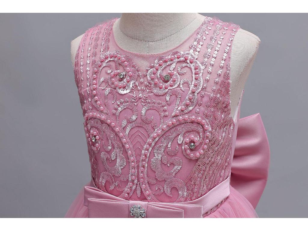 Children's Lace Trim Evening Dress - Princess Runway Model
