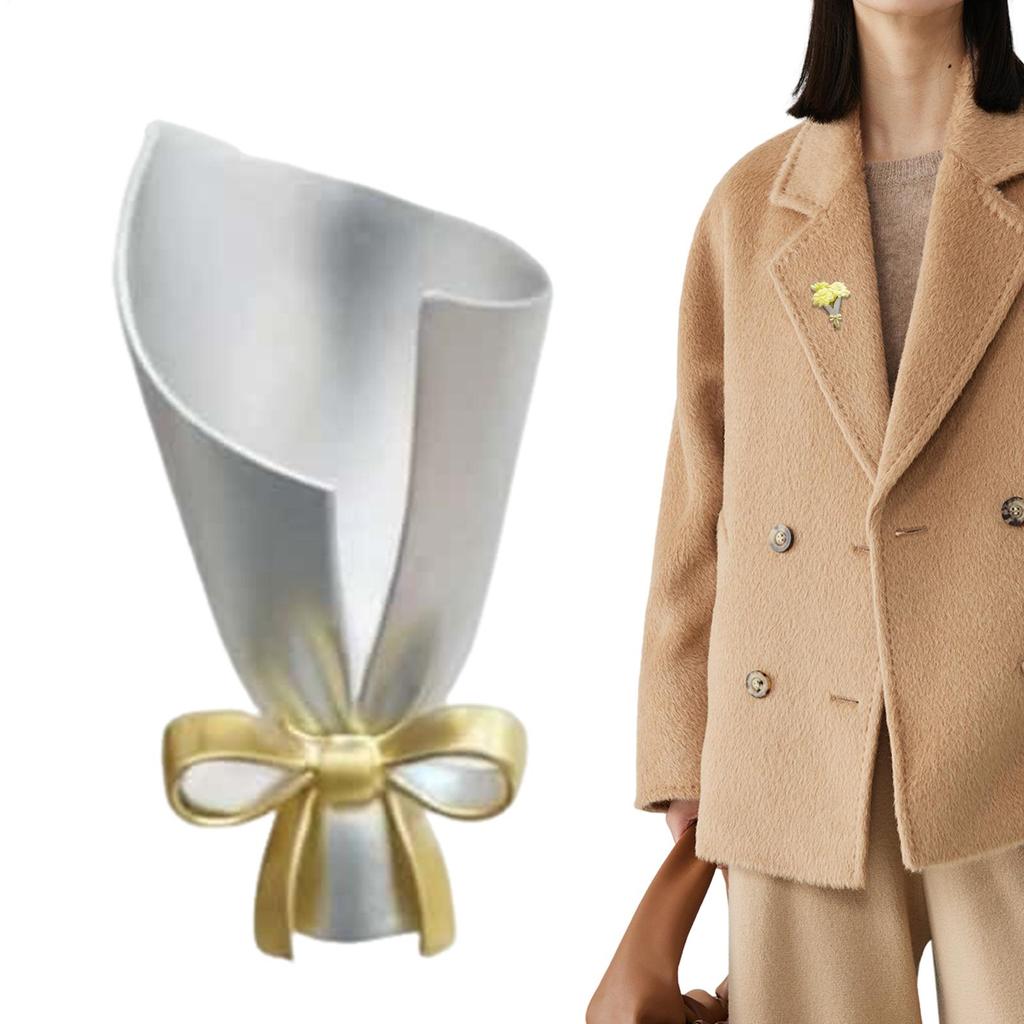 Mini Flower Holder Brooch Wearable Flower Bouquet Clip Flower Lapel Pin DIY Decorative Clips For Coat Sweater Suit Shawl Scarf