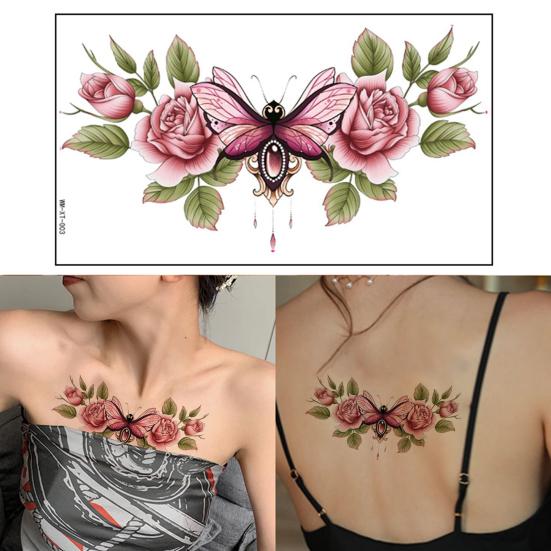 Temporary Tattoo Colorful Removable Quick Apply Skin-touch Temporary Body Art Easy to Use Waterproof Flower Tattoos Sticker Personal Use