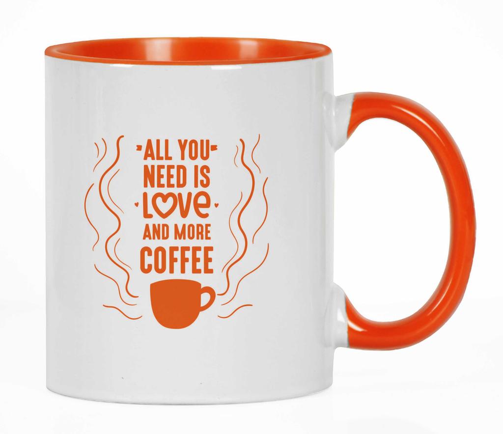 Inkdotpot All You Need Is Love and More Coffee 11 Oz Coffee Mugs Funny Novelty Great for Bride Groom Engagement Gift Bachelor and Bachelorette