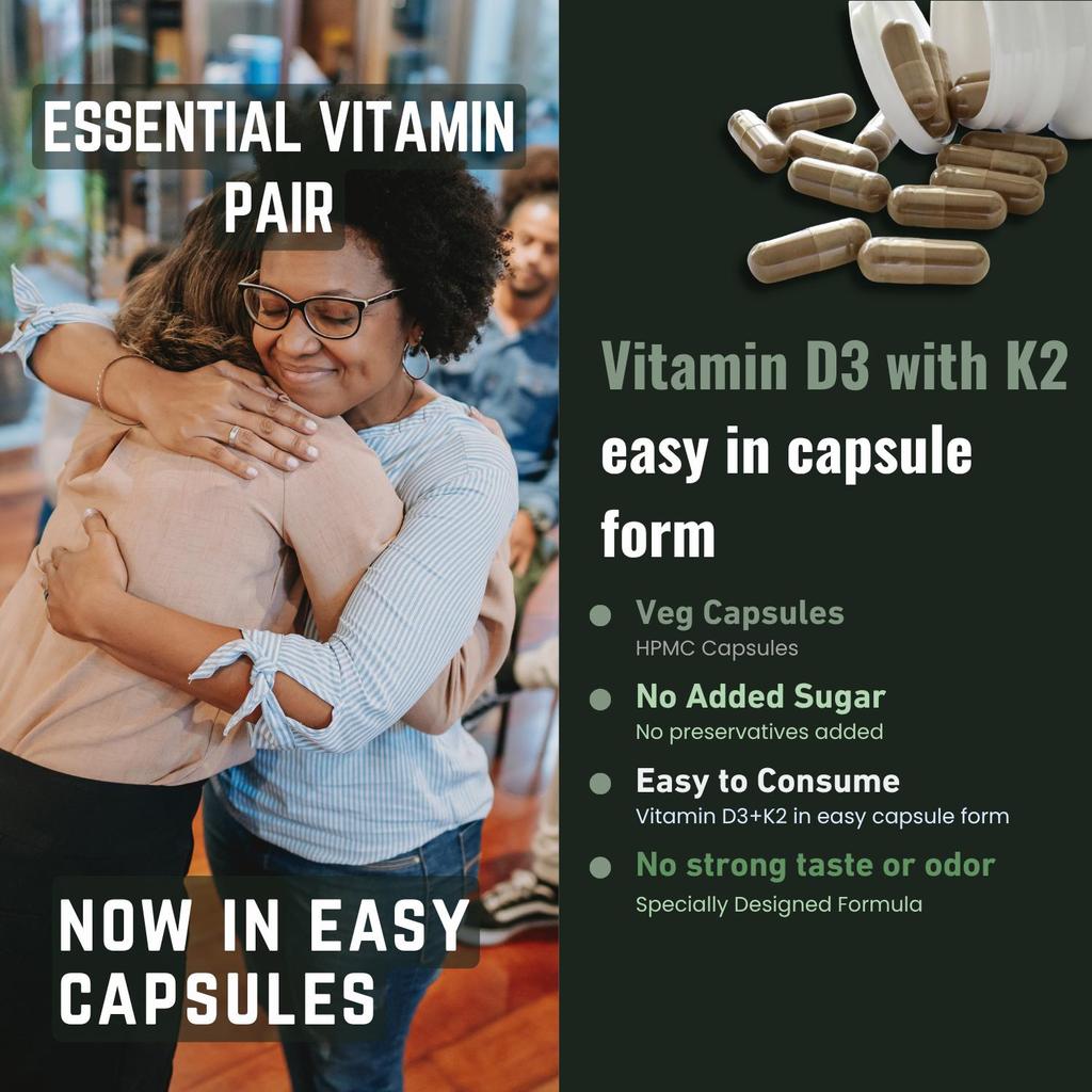 Vitamin D3 + K2 Capsules | Dietary Supplement