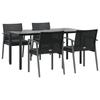VidaXL Ensemble à manger de jardin 5 pcs coussins résine tressée acier 3186995