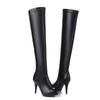 Seksowne buty za kolano damskie jesień zima moda wysokie obcasy elastyczne wysokie buty za kolano damskie czarne białe wodoodporne długie buty