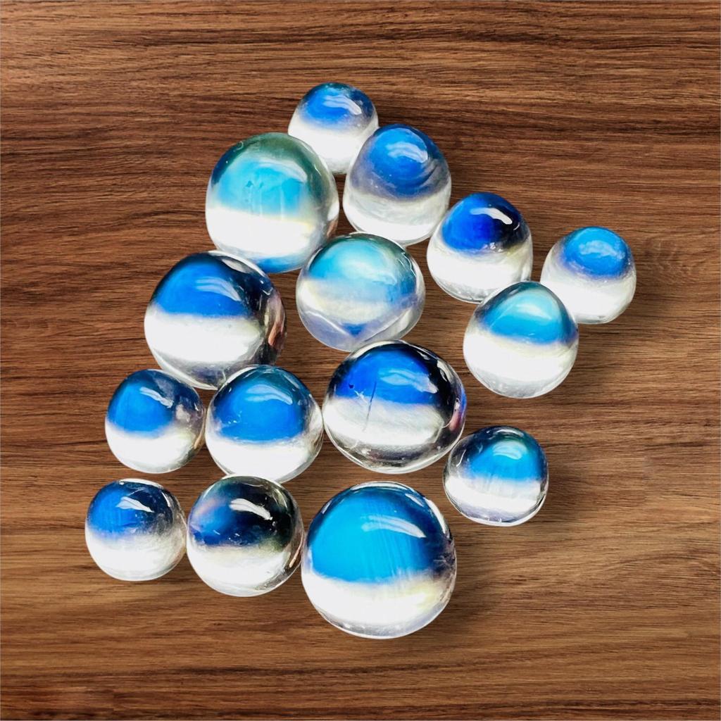 Eye Clean Quality Natural Rainbow Moonstone Cabochon, Blue Flashy Round Shape Lot, Healing Rainbow Moonstone Lot, Loose Gemstone.