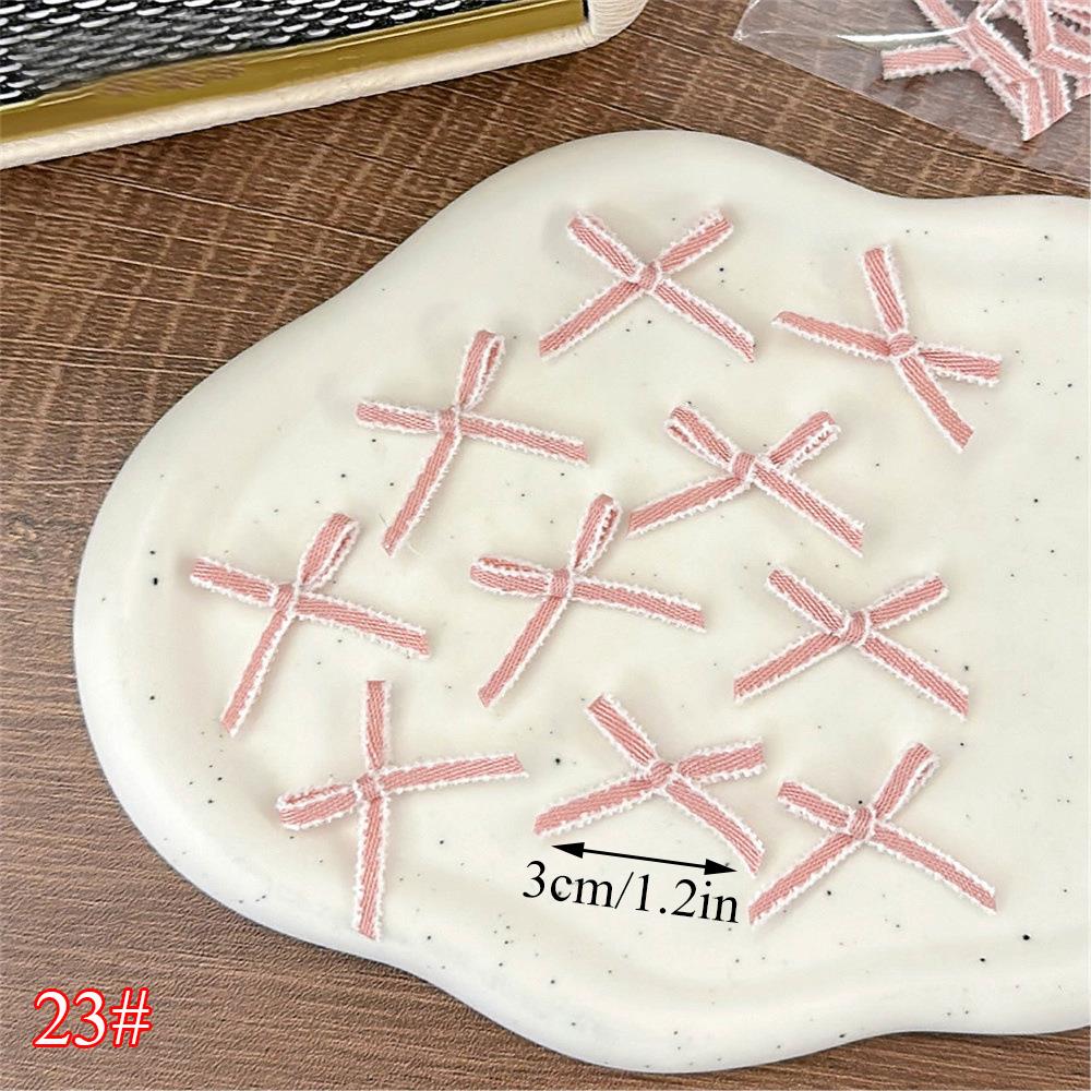 10Pcs Handmade Small Satin Ribbon Pink Bow Photocard Holder Packaging Materials Craft DIY Gift Decor Small Knot Bow Accessories