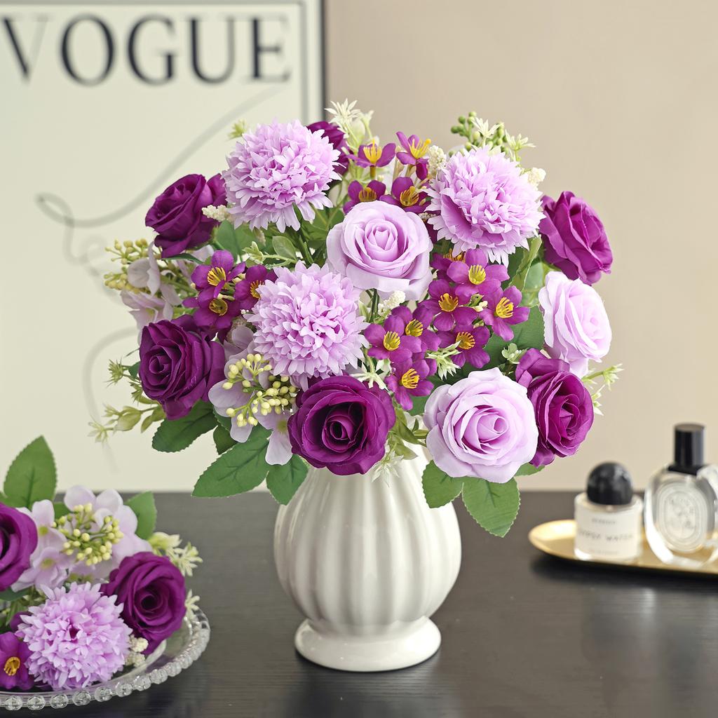 Artificial Flowers Fake Silk Hydrangea Rose Home Room Vase Decora Festival Wreath Wedding Bouquet Party Garden Gifts Accessories
