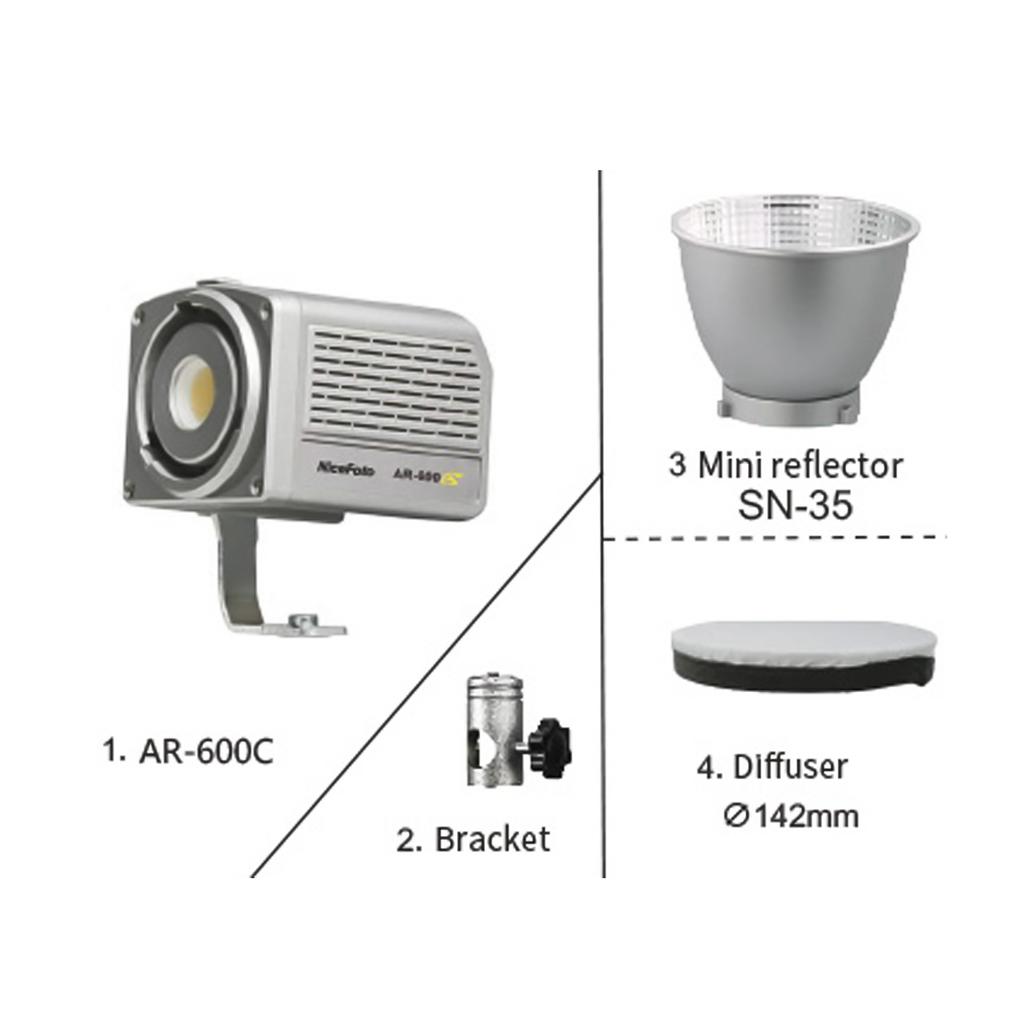 NiceFoto AR-600C Portable RGB Video Light 50W Photography LED Fill Light 2700K-6500K COB Studio