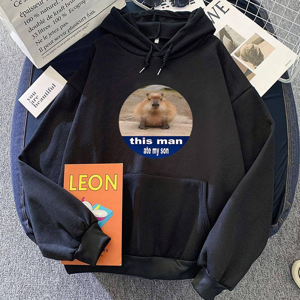 Capybara Cartoon Hoodie Graphic Printing kawaii Sweatshirt Long Sleeve Comfortable Clothing Pullovers  Soft Cute