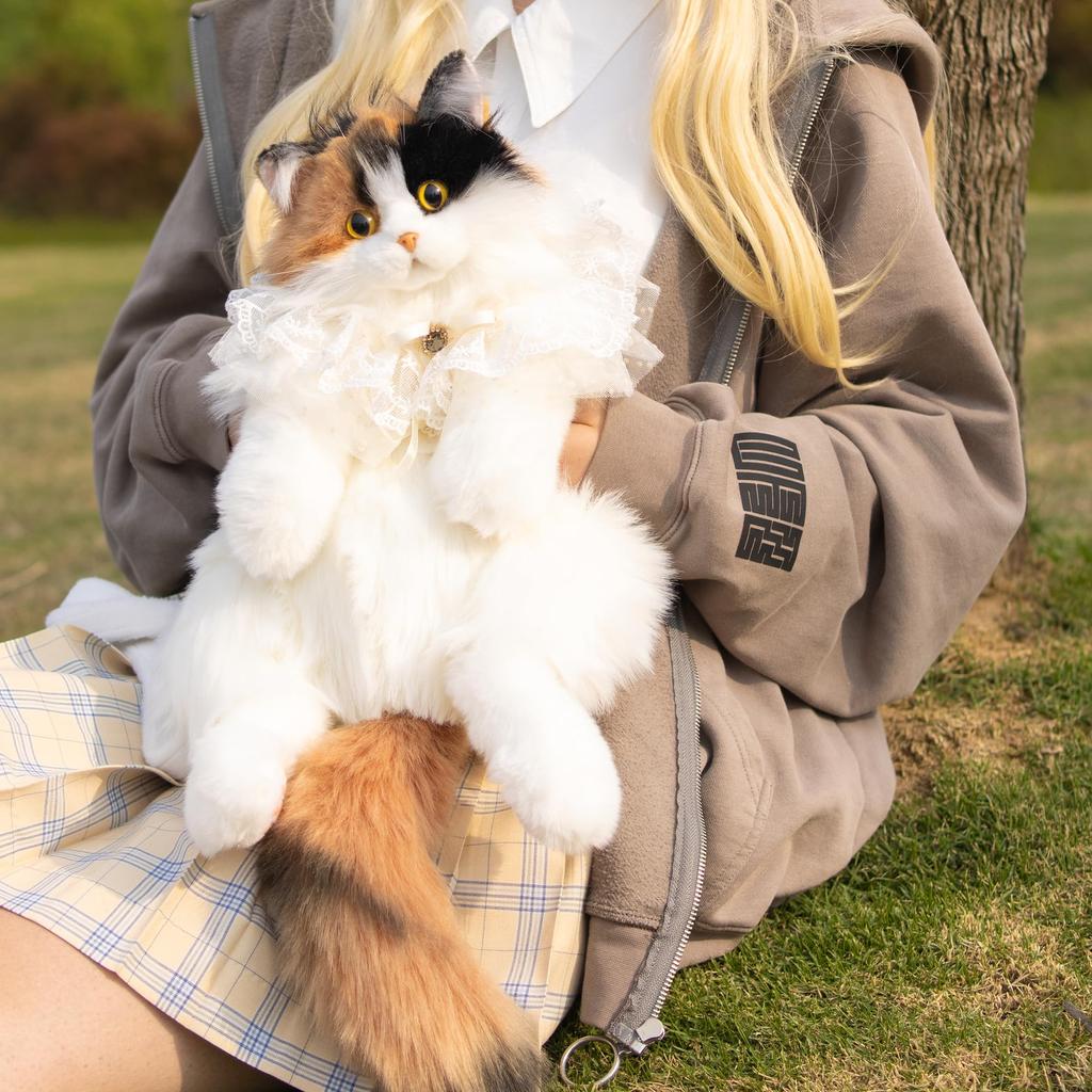 Chongker Lifelike Cat Plush Toy - Realistic Cat Backpack, Handmade, Plush Cat Pet, Adorable Appearance, Suitable Capacity, Wonderful Accessories,