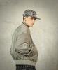 Rockpsycho Not Normal Crop Bomber Jacket Olive Green