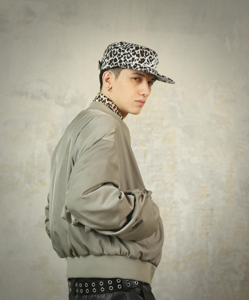 Rockpsycho Not Normal Crop Bomber Jacket Olive Green