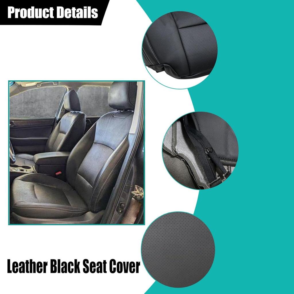 NLQR Front Driver Side Bottom Replacement Seat Cover Perforated Microfiber Leather Black for Subaru Outback Legacy 2015 2016 2017 2018 2019