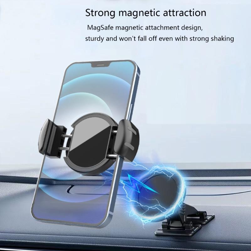 Suporte de Telefone Ajustável com Ímã Embutido Clipe Magnético Universal para Telefone Fixação Rápida para Pegada Segura Antiderrapante