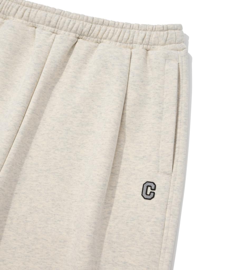 COVERNAT One-Pleat Semi-Wide Fit Sweatpants Oatmeal