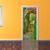 Nature Scenery Door Decal 3D Removable Vinyl Sticker, Adhesive Forest Pathway Wallpaper for Bedroom Entryway