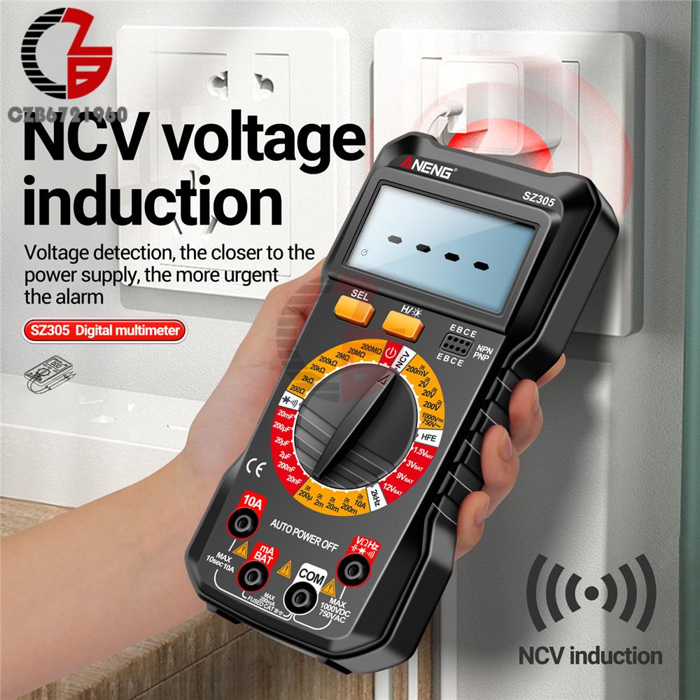 SZ304 SZ305 ANENG Digitalmultimeter Volt Ohm Ampere-Messgerät mit automatischer Bereichswahl für AC/DC-Stromspannungswiderstandsfrequenztester 2000