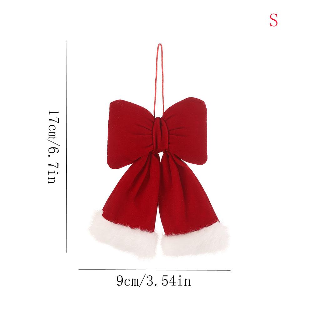 1pcs Red Bows Christmas Tree Decorations Velvet Ornament Bow with Rope for Xmas Home Wreath Fence Stairs Railing Fireplace Decor