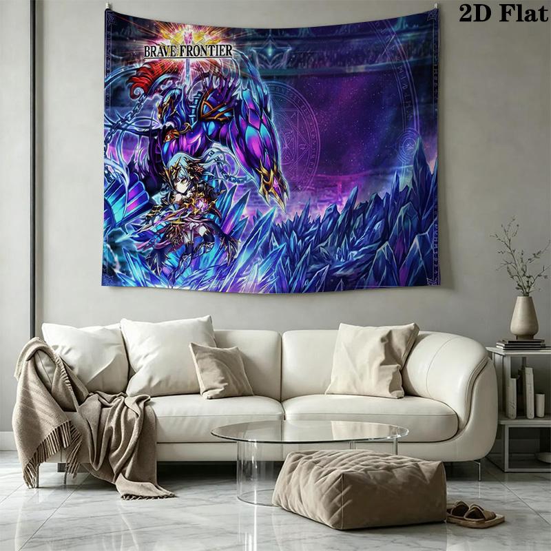 Brave Frontier Wall Tapestry Aesthetic Wall Hanging Printed Fabric Blanket Decorative Tapestries for Bedroom Living Room Home Decor