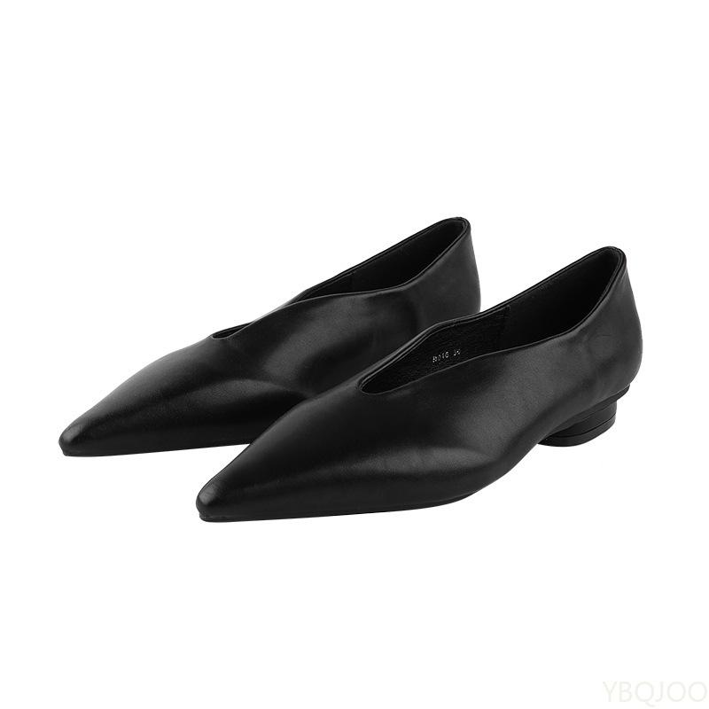 Fashion Summer new solid color pointed retro casual shallow mouth single shoe casual fashion simple versatile women's flat shoes