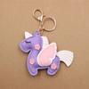 Miniso Cartoon Unicorn Pegasus Faux Leather Keychain/colorful Car Key Charm Cute Style Bag Accessory Gift