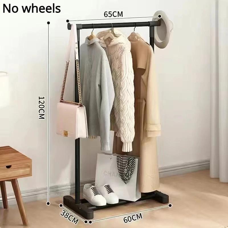 

Передвижная сушилка для одежды, напольная стойка, балкон, подвесные полки для одежды с колесиками, металлическая, нескользящая, простая вешалка для гостиной