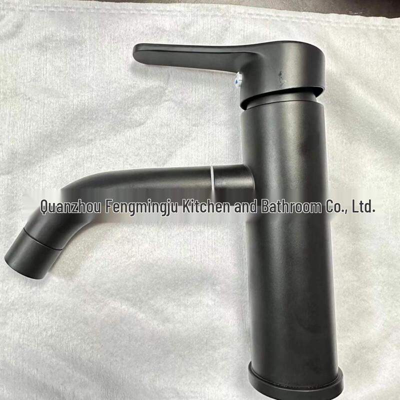 TLXT Black 360-Degree Rotate Single-Hole Basin Faucet