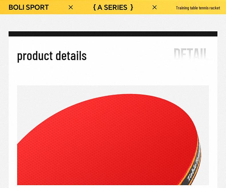 Boli A11 Six-Star Student Training Table Tennis Racket Set - Two-Piece Pure Wood