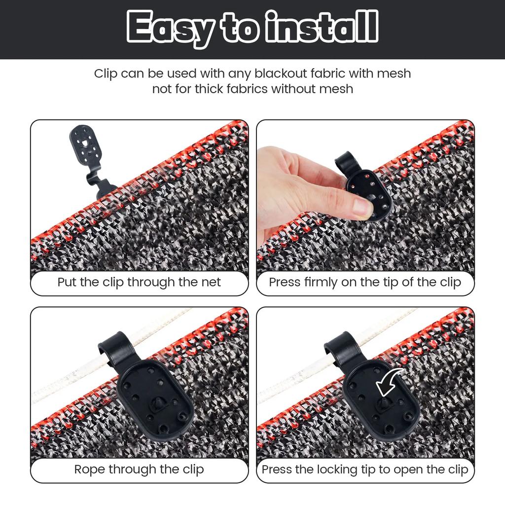 100Pcs Shade Cloth Plastic Clips Sunshade Net Clip Greenhouse Fabric Fix Clamps Grommet Fence Netting Hook