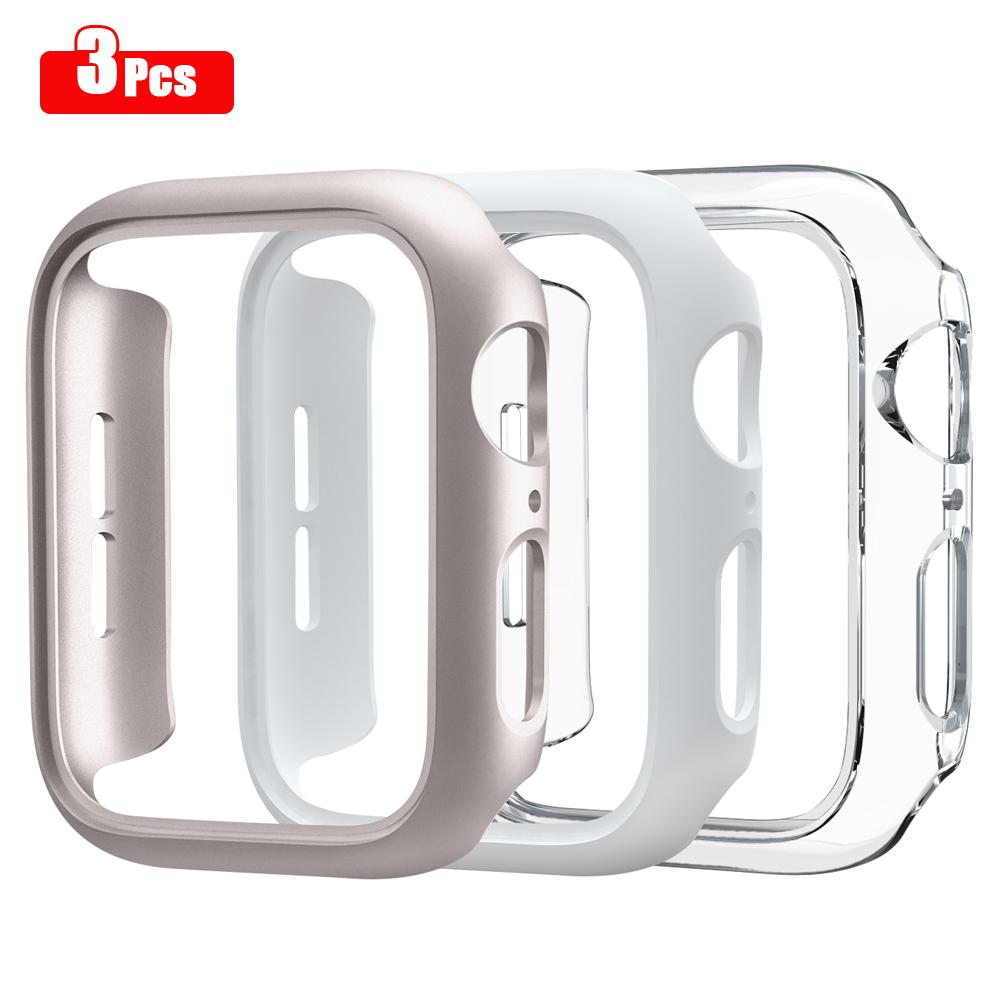 3 pièces Étui Rigide en PC pour Montre 45mm 41mm 38mm 42mm 40mm 44mm Pare-chocs Mat Cadre de Protection pour iWatch SE 9 8 7 6 5 4 3 2 41MM Series 7 8