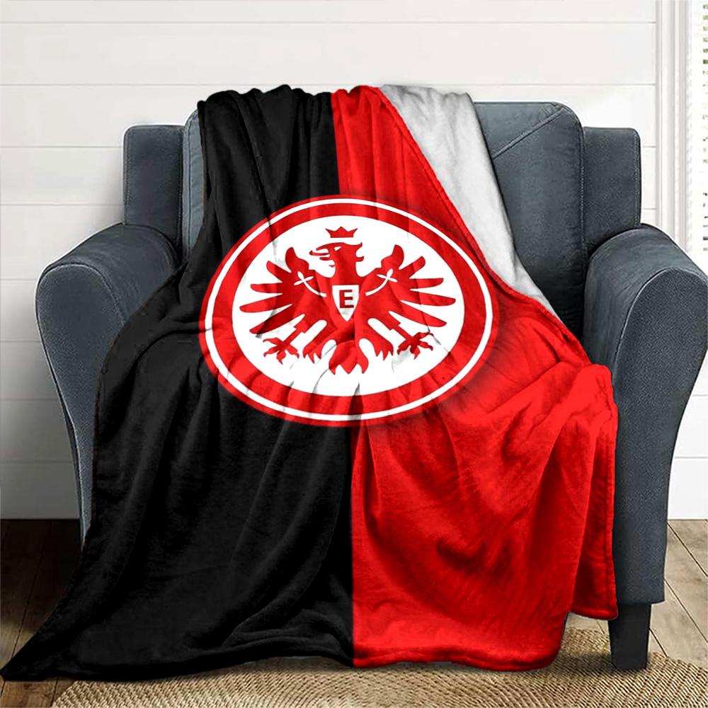 Eintracht Frankfurt Eagle Logo Flannel Blanket, Soft Warm Sofa Throw Blanket, Nice Present for Football Supporters