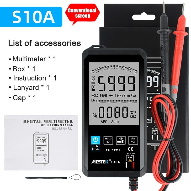 

Сенсорний кольоровий екран Ультратонкий мультиметр 4,7 дюйма Вимірювач напруги, частоти, ємності, опору 6000 відліків Кишеньковий мультиметр